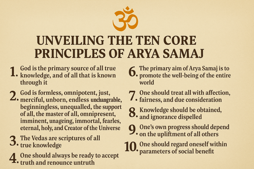 10 core principal arya samaj